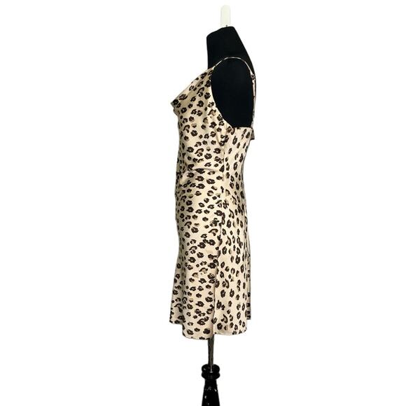 Love Tree cream brown animal print sleeveless slip mini dress size M - Picture 7 of 11
